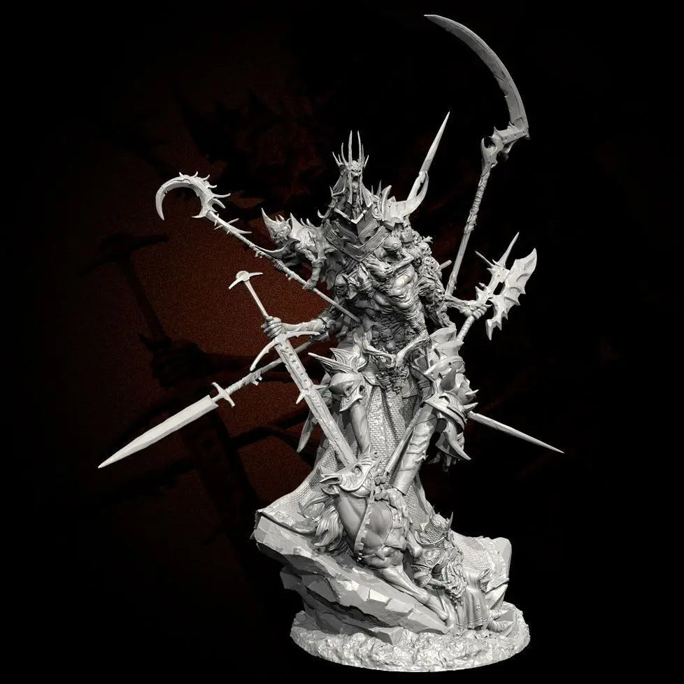 105mm Demon God of Hell Warrior, Resin Model Figure Kit, Fantasy Theme, Unassembled and Unpainted
