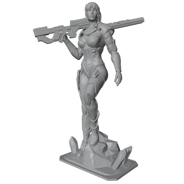 1/24 Armed Warrior, Resin Model Figure Kit, Fantasy Theme, Unassembled and Unpainted