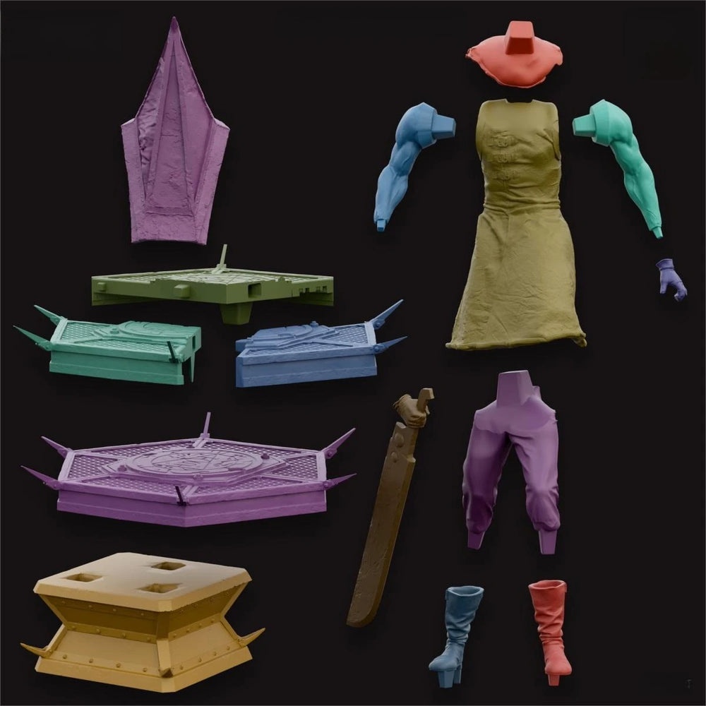 260mm Pyramid Head, Resin Model Figure Kit, Fantasy Theme, Unassembled and Unpainted