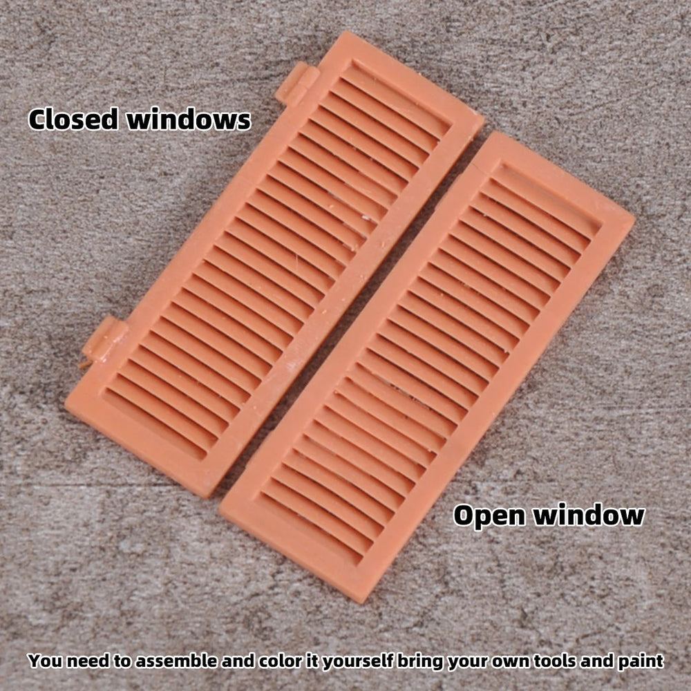 1/35 Shuttered Windows & Roof Brackets, Resin Model Accessory Kit, Historical Theme, Unpainted