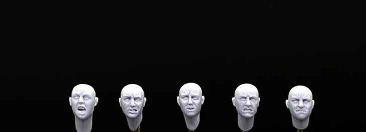 1/35 Soldier Heads, 5 Figures, Resin Model Bust Kit, Military Theme, Unassembled and Unpainted