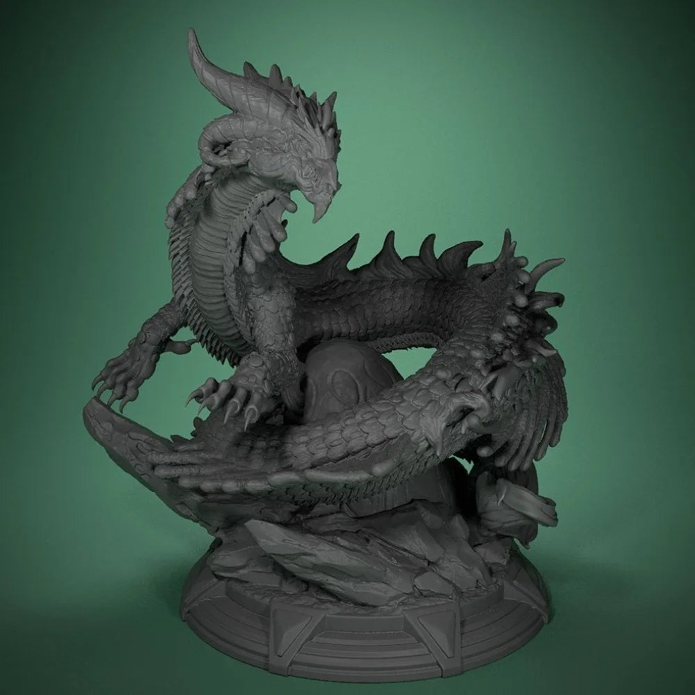 75mm Eastern Dragon, Resin Model Figure Kit, Fantasy Theme, Unassembled and Unpainted