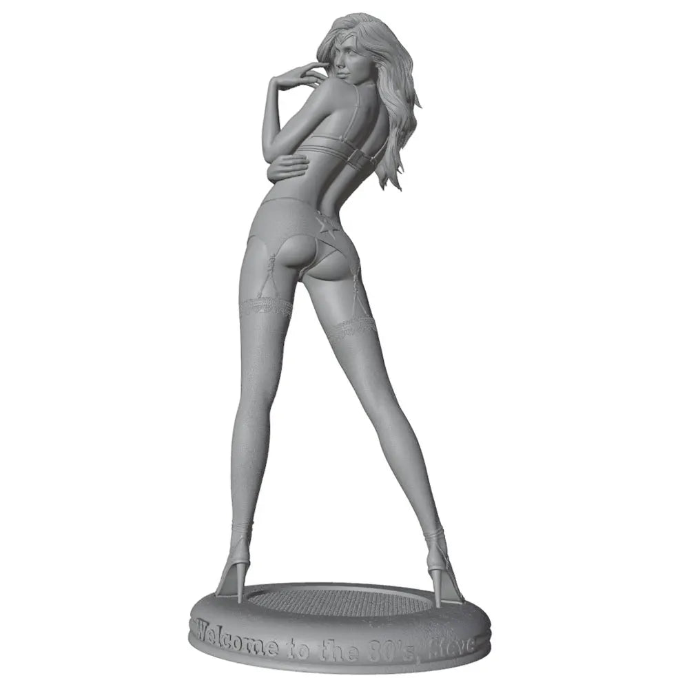1/24 Long-Haired Female Classic Pin-up Pose, Resin Model Figure Kit, Unassembled and Unpainted