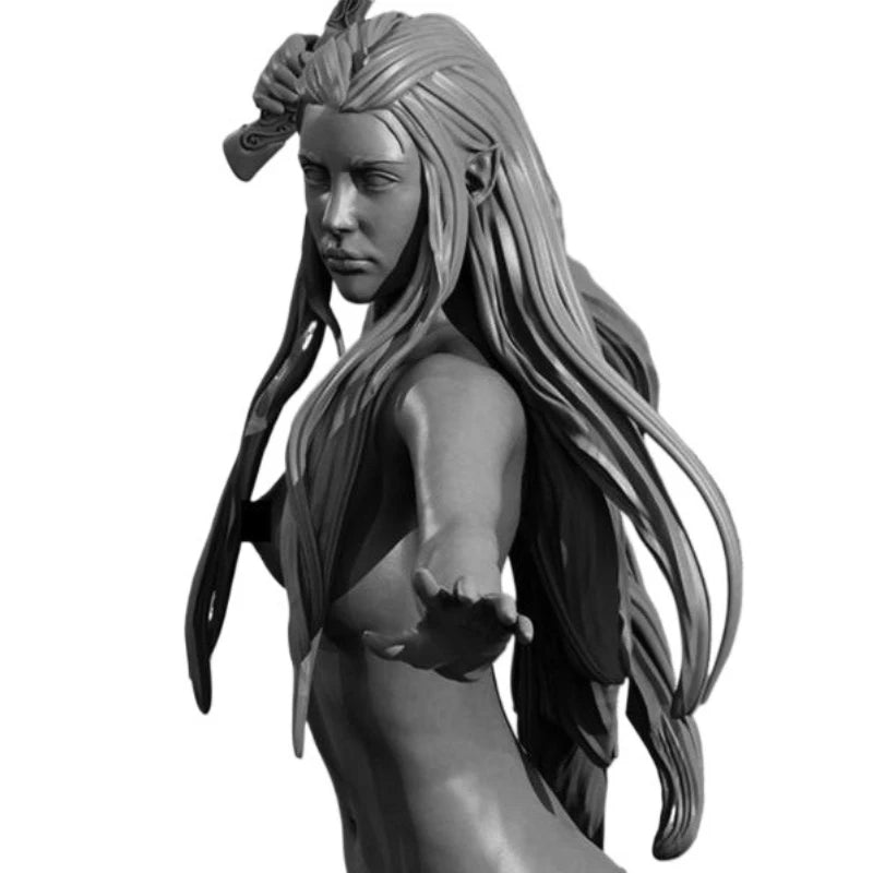 1/24 Long-Haired Elf Warrior with Sword, Resin Model Figure Kit, Fantasy Theme, Unassembled and Unpainted