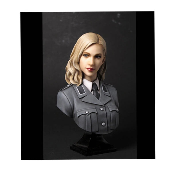 Modern Blonde Female Officer in Military Dress Uniform, Resin Model Bust Kit, Unassembled and Unpainted