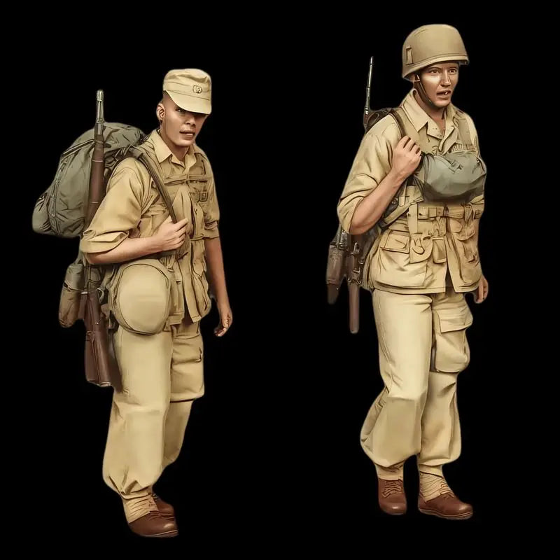 1/35 WWI British Infantry Advancing in Khaki, 6 Figures, Resin Model Figure Kit, Unassembled and Unpainted