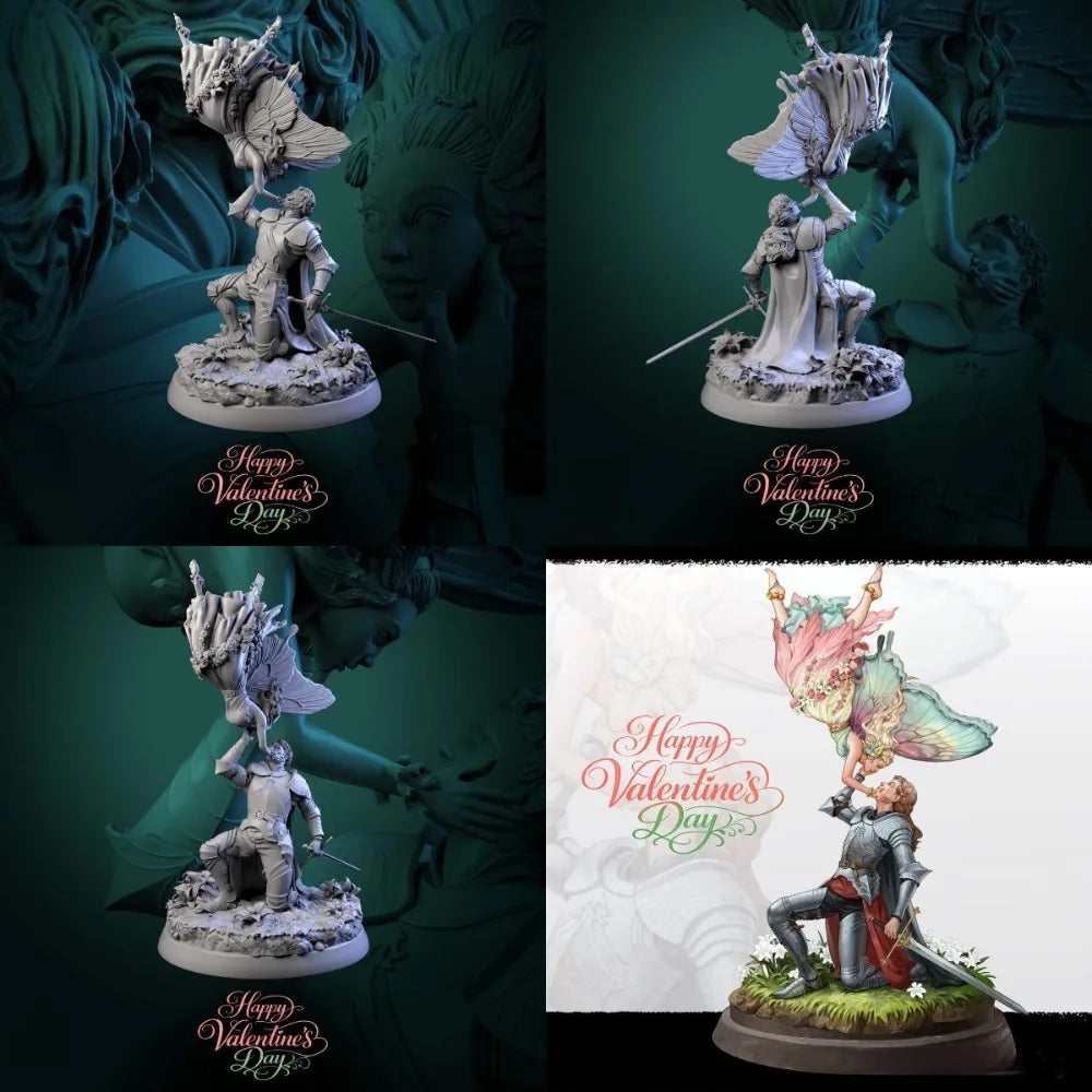 130mm Elves Female Warriors, 6 Figures, Resin Model Figure Kit, Fantasy Theme, Unassembled and Unpainted