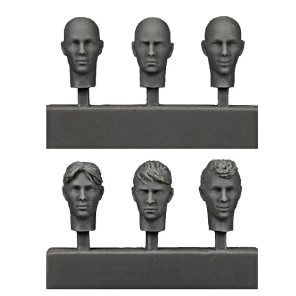 1/35 Military Soldier Heads, 6 Figures, Resin Model Accessory Kit, Military Theme, Unassembled and Unpainted