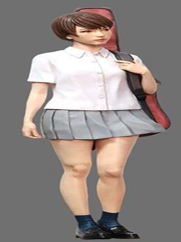 80mm Schoolgirl Musician, Resin Model Figure Kit, Anime Theme, Unassembled and Unpainted