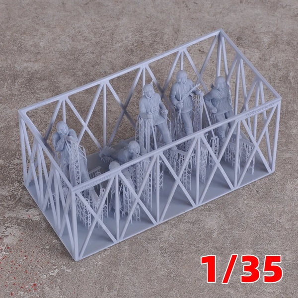 1/35 Cold War Soviet Soldiers Skiing, 6 Figures, Resin Model Figure Kit, Unassembled and Unpainted