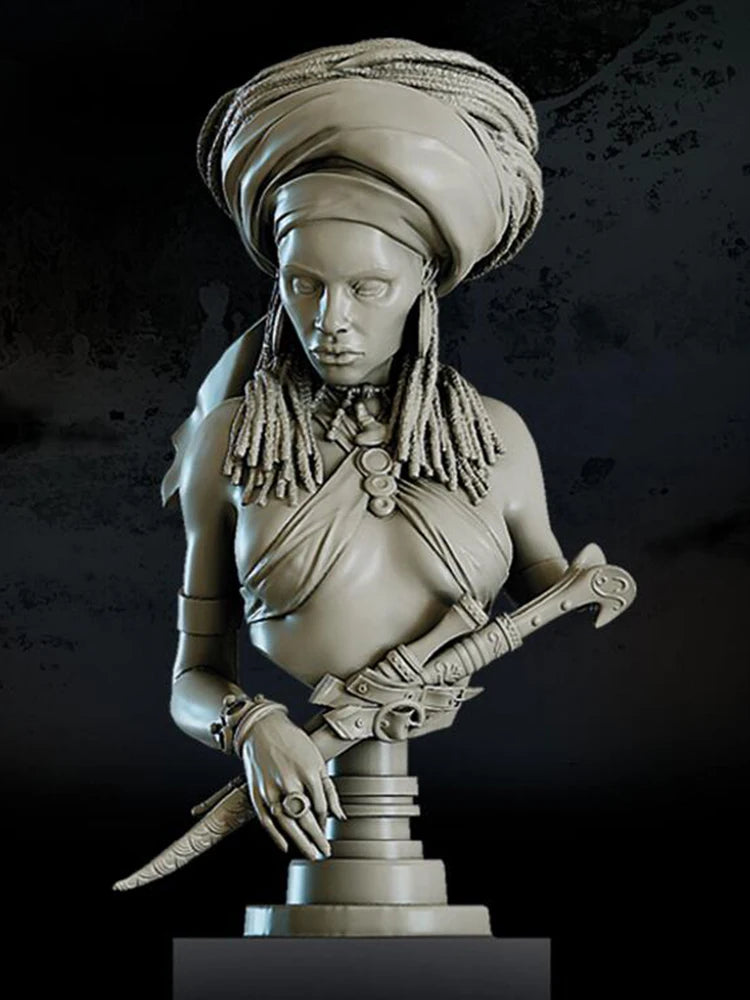 1/10 Female Fantasy Warrior, Resin Model Bust Kit, Fantasy Theme, Unassembled and Unpainted