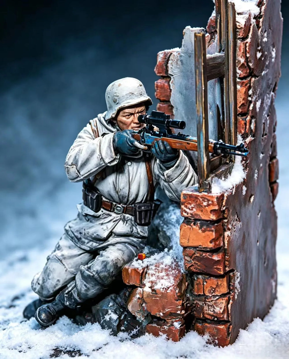 1/16 WWII Soldier at Fortification, Resin Model Figure Kit, Unassembled and Unpainted