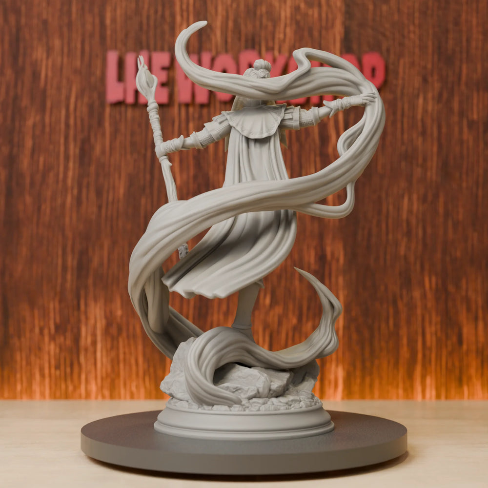 85mm Female Elf Sorcerer, Resin Model Figure Kit, Fantasy Theme, Unassembled and Unpainted
