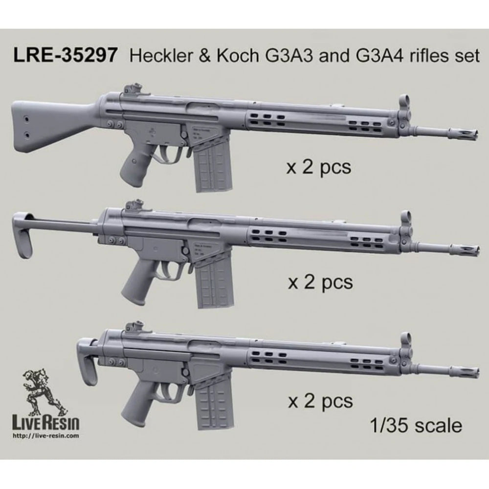 1/35 Cold War G3A3 & G3A4 Rifles, Resin Model Accessory Kit, Unpainted