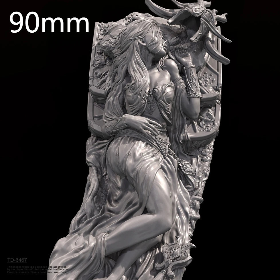 90mm Fallen Princess, Resin Model Figure Kit, Fantasy Theme, Unassembled and Unpainted