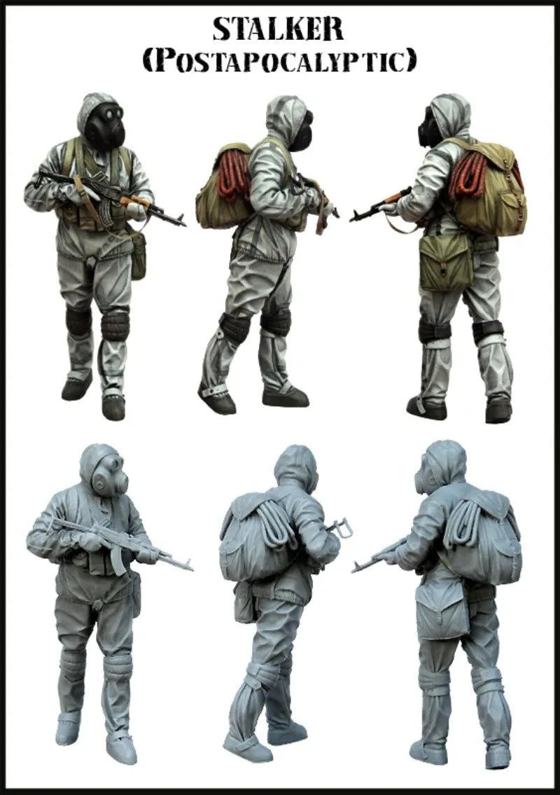 1/35 Postapocalyptic Stalker Survivor, Resin Model Figure Kit, Sci-Fi Theme, Unassembled and Unpainted