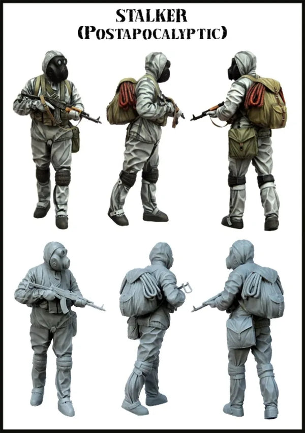1/35 Postapocalyptic Stalker Survivor, Resin Model Figure Kit, Sci-Fi Theme, Unassembled and Unpainted