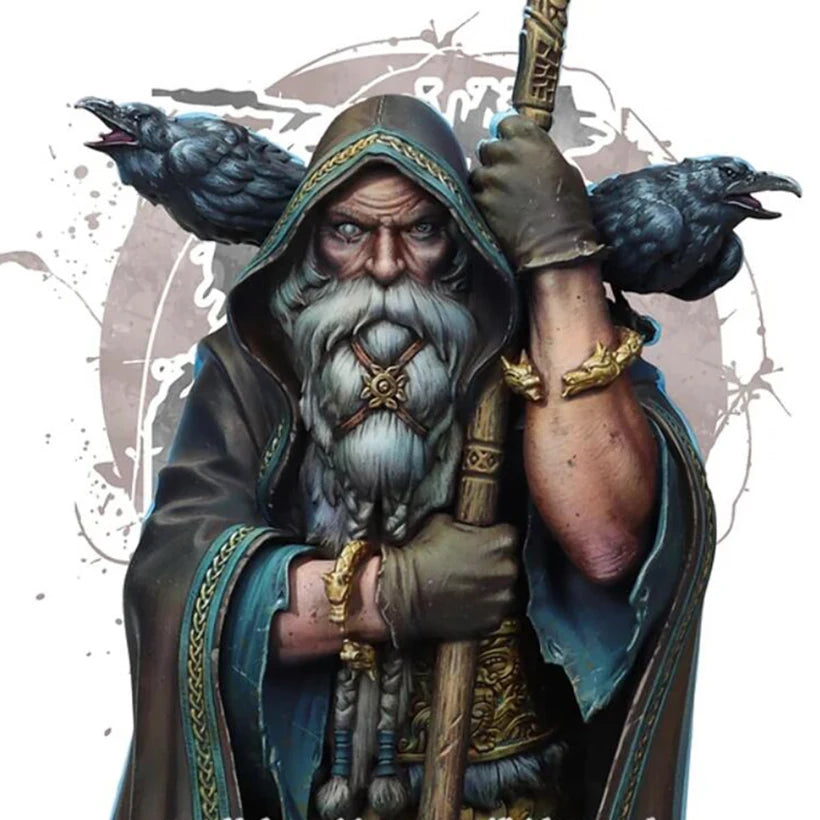1/10 Bearded Wizard, Resin Model Bust Kit, Fantasy Theme, Unassembled and Unpainted