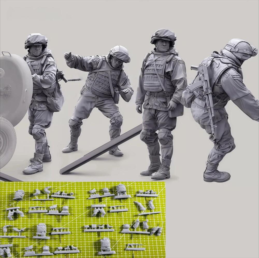 1/35 Modern Tactical Soldier with Plate Carrier and Rifle, Resin Model Figure Kit, Unassembled and Unpainted