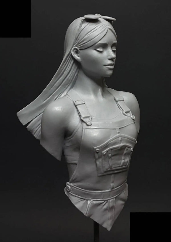 75mm Female Tactical Warrior, Resin Model Bust Kit, Unassembled and Unpainted