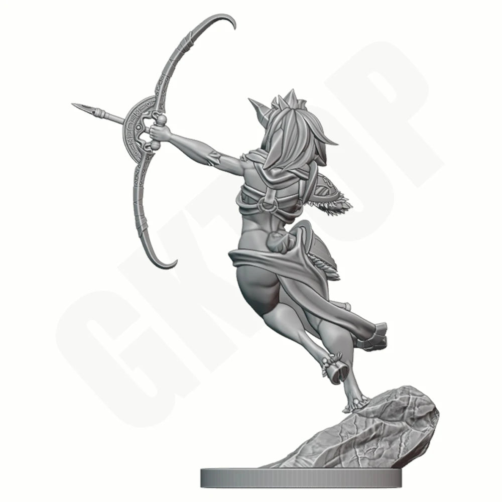 1/24 Beast Ear Huntress, Resin Model Figure Kit, Fantasy Theme, Unassembled and Unpainted