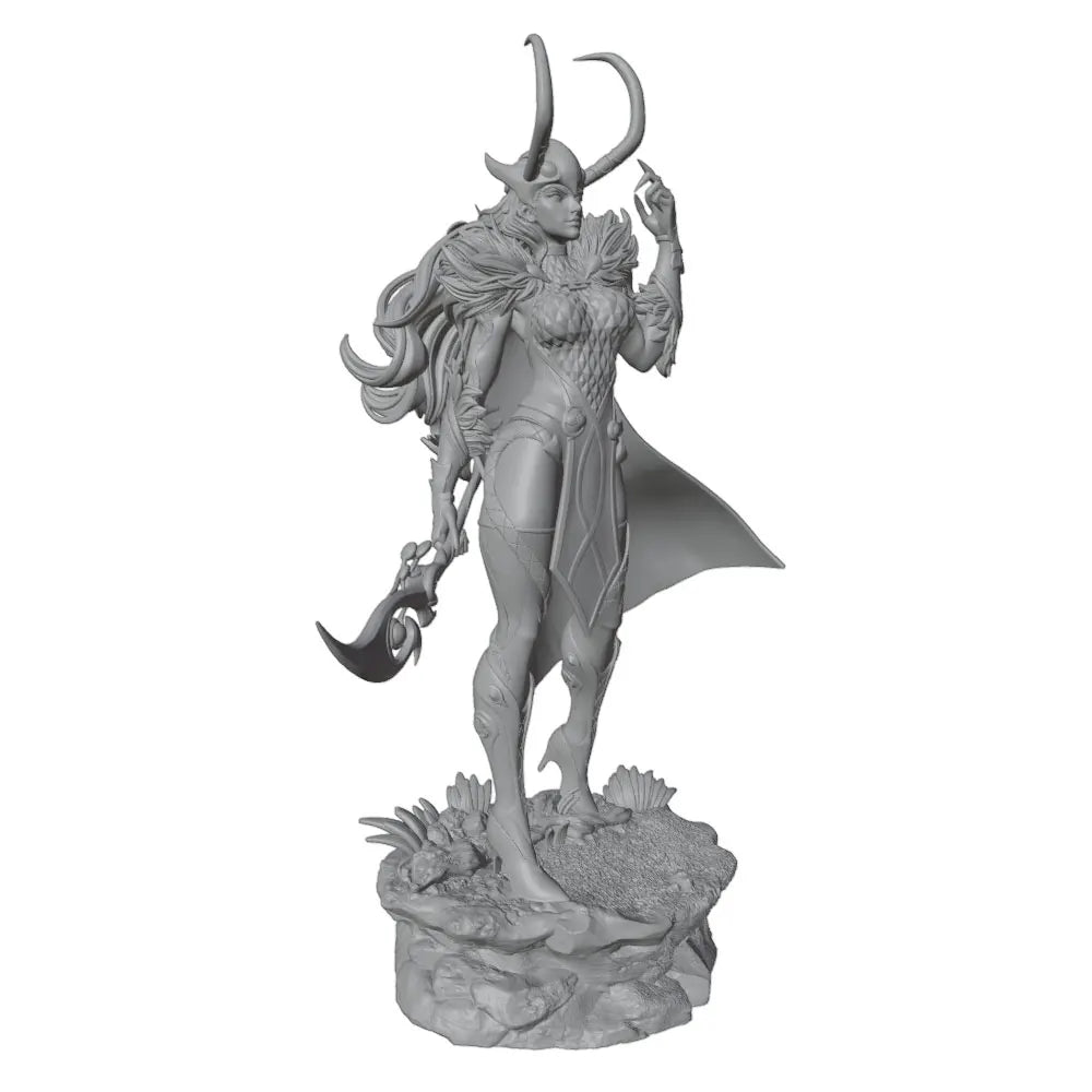 1/24 Horned Sorceress with Flowing Cape, Resin Model Figure Kit, Fantasy Theme, Unassembled and Unpainted