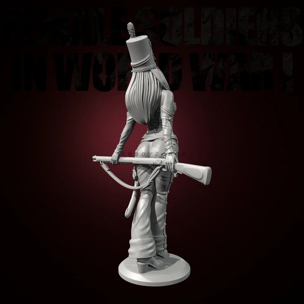 75mm Napoleonic Female Soldier, Resin Model Figure Kit, Unassembled and Unpainted
