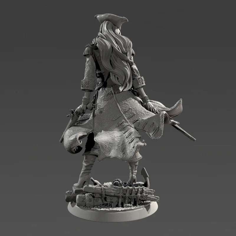 75mm Napoleonic Female Officer with Spear, Resin Model Figure Kit, Unassembled and Unpainted