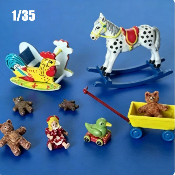 1/35 Amusement Park Settlement, 6 Figures, Resin Model Diorama Kit, Historical Theme, Unassembled and Unpainted