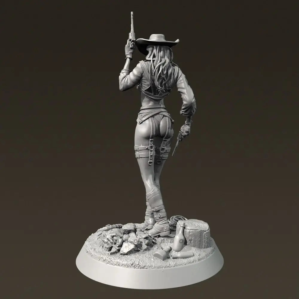 38mm Western Cowgirl, Resin Model Figure Kit, Unassembled and Unpainted
