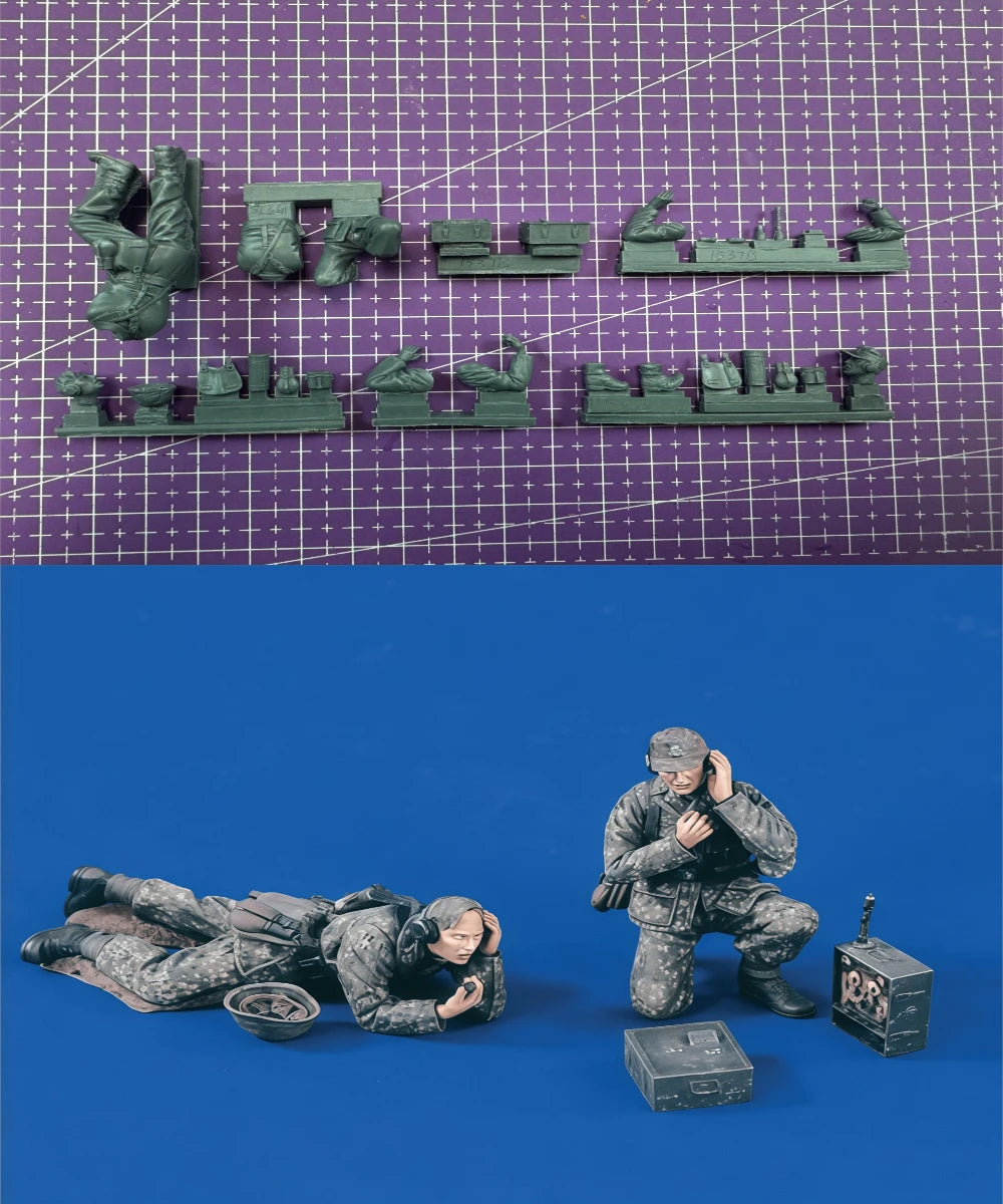 1/35 Modern Squad with Radio Operator, 2 Figures, Resin Model Figure Kit, Unassembled and Unpainted