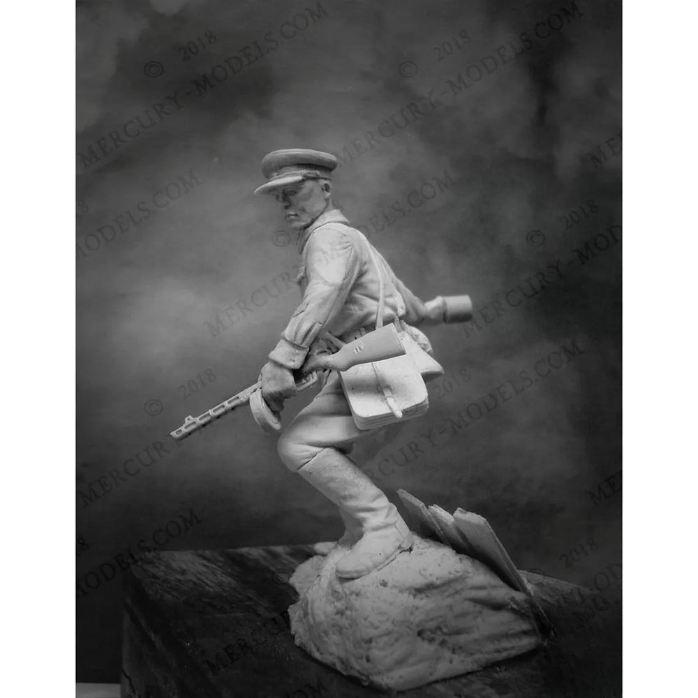 75mm WWII Soviet Senior Lieutenant, Resin Model Figure Kit, Unassembled and Unpainted