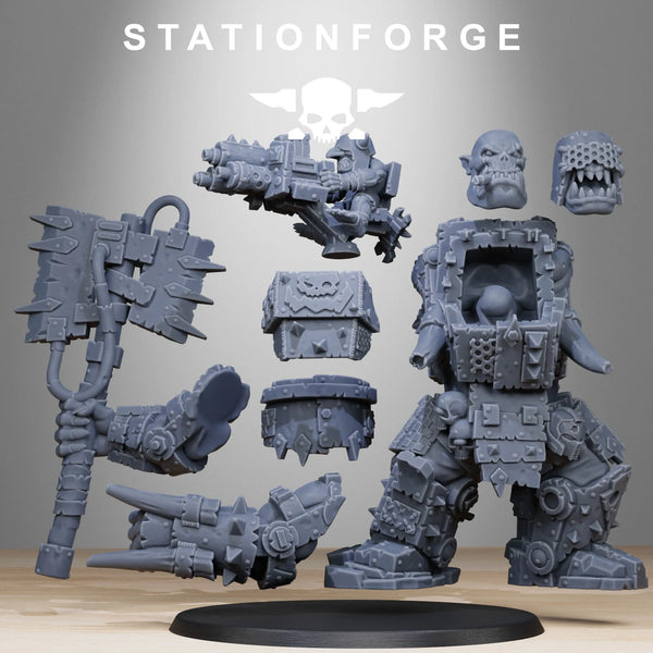 80mm Orc Commander War Boss, Resin Model Figure Kit, Fantasy Theme, Unassembled and Unpainted