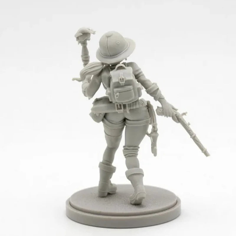 30mm Female Explorer Adventurer, Resin Model Figure Kit, Historical Theme, Unassembled and Unpainted