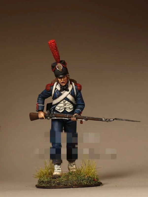 54mm Napoleonic French Light Infantry, Resin Model Figure Kit, Unassembled and Unpainted