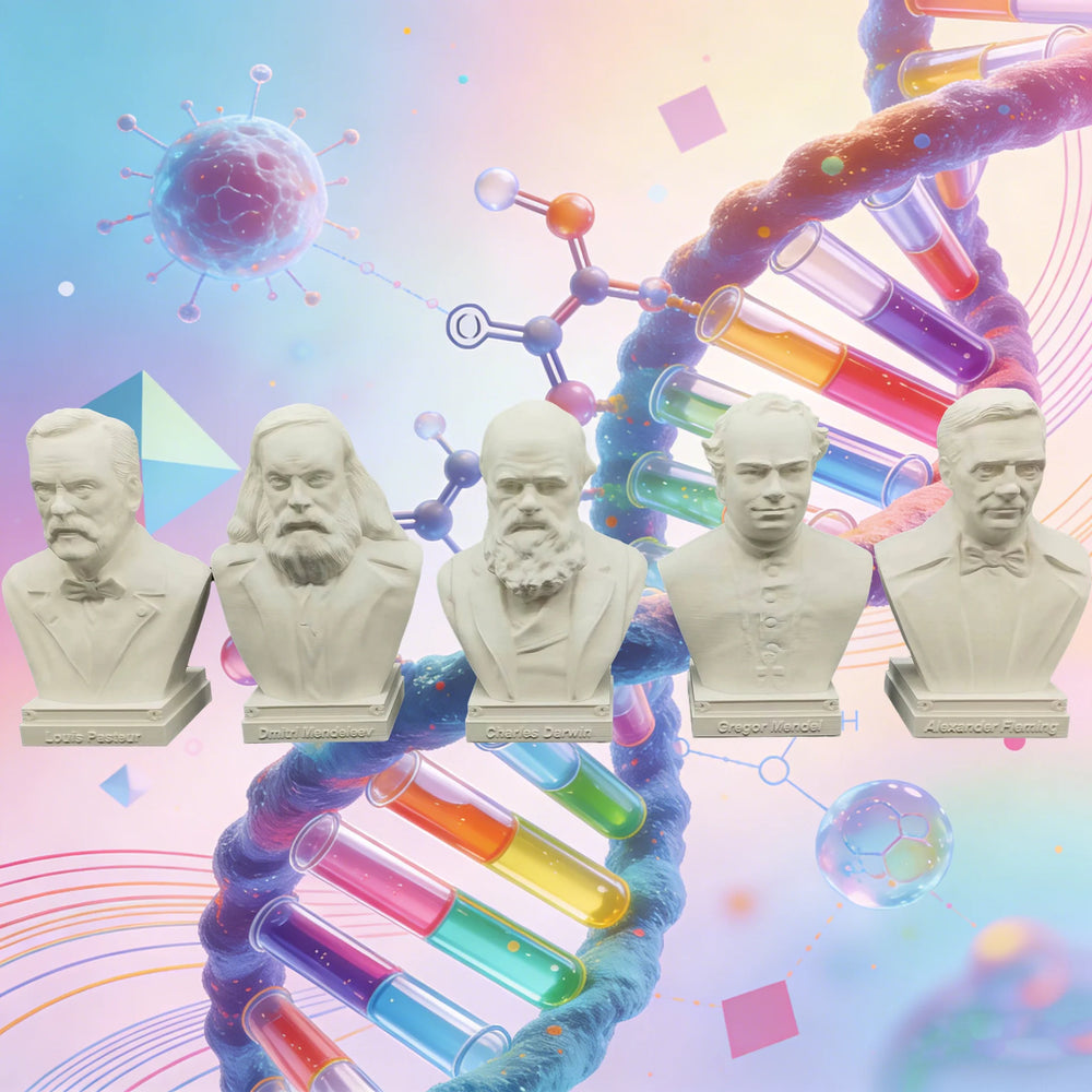 Historical Famous Scientists, 5 Figures, Resin Model Bust Kit, Historical Theme, Unassembled and Unpainted