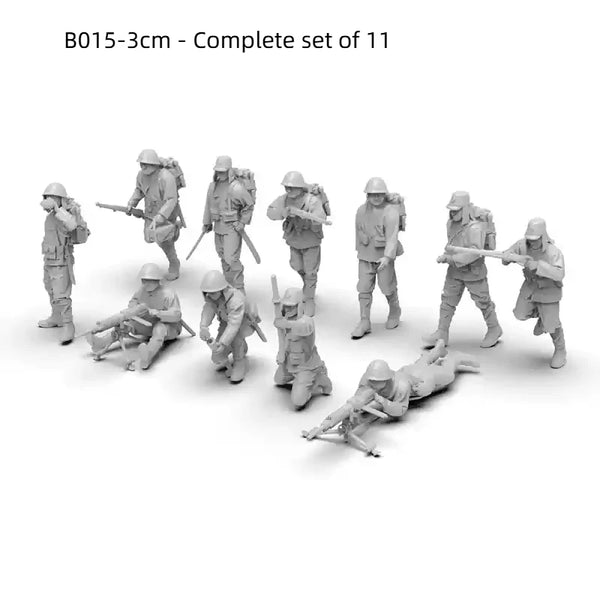 1/35 WWII Infantry Soldiers, 24 Figures, Resin Model Figure Kit, Unassembled and Unpainted