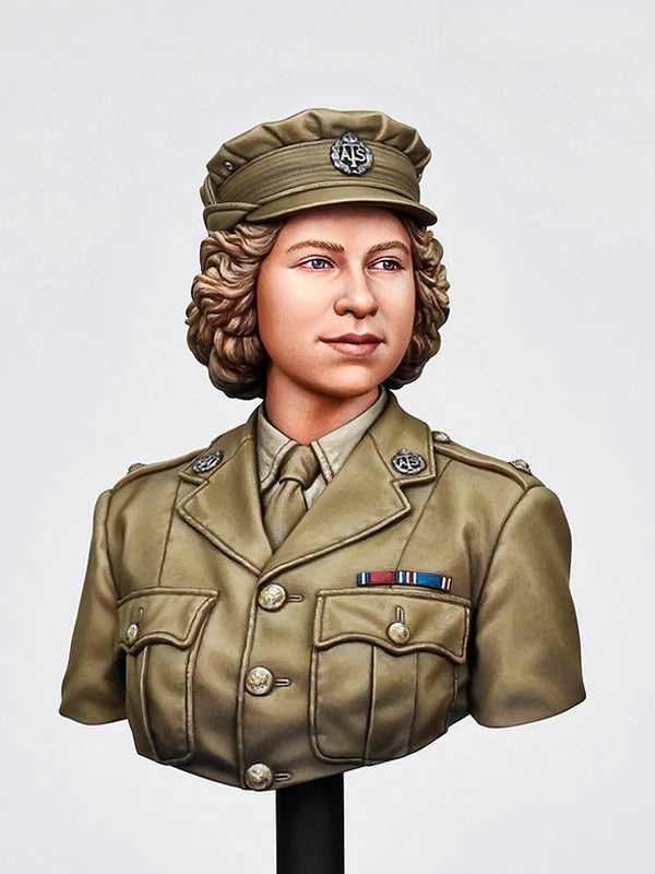 1/10 WWII British Female Officer, Resin Model Bust Kit, Unassembled and Unpainted