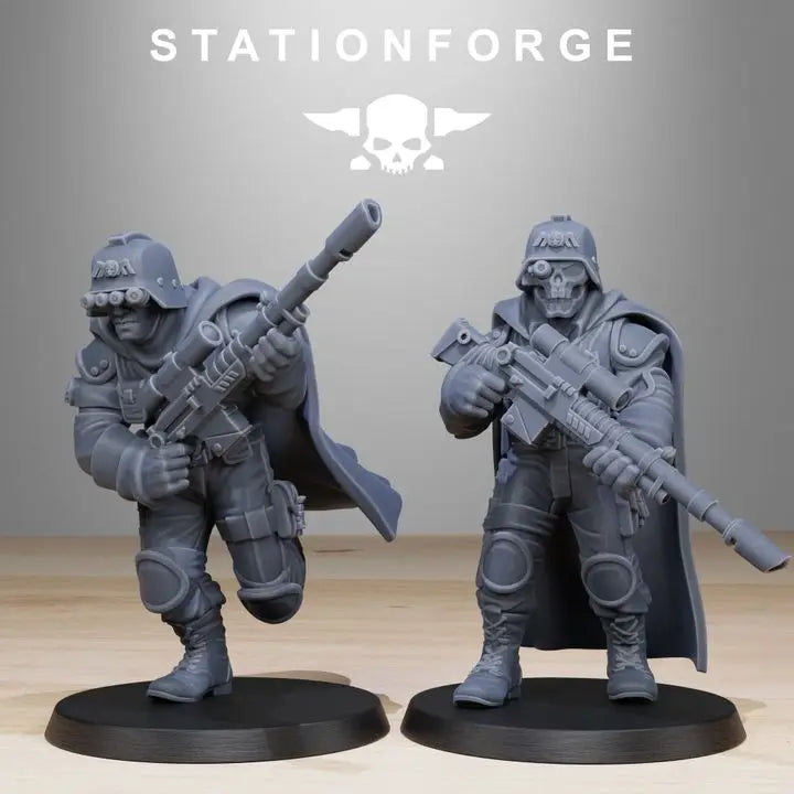 Snipers Squad, 8 Figures, Resin Model Figure Kit, Sci-Fi Theme, Unassembled and Unpainted