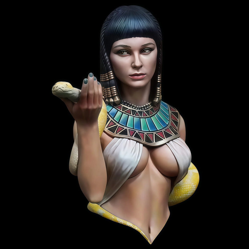1/12 Egyptian Snake Priestess, Resin Model Bust Kit, Fantasy Theme, Unassembled and Unpainted