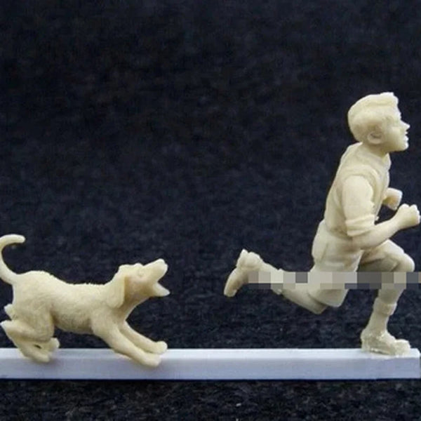 1/35 Boy and Dog, 2 Figures, Resin Model Figure Kit, Historical Theme, Unassembled and Unpainted