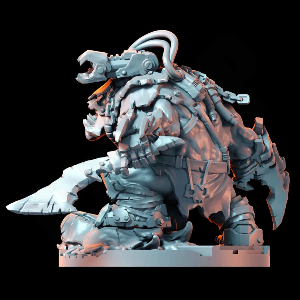 1/35 Grimdark Power Armor Soldier with Heavy Cannon, Resin Model Figure Kit, Fantasy Theme, Unassembled and Unpainted