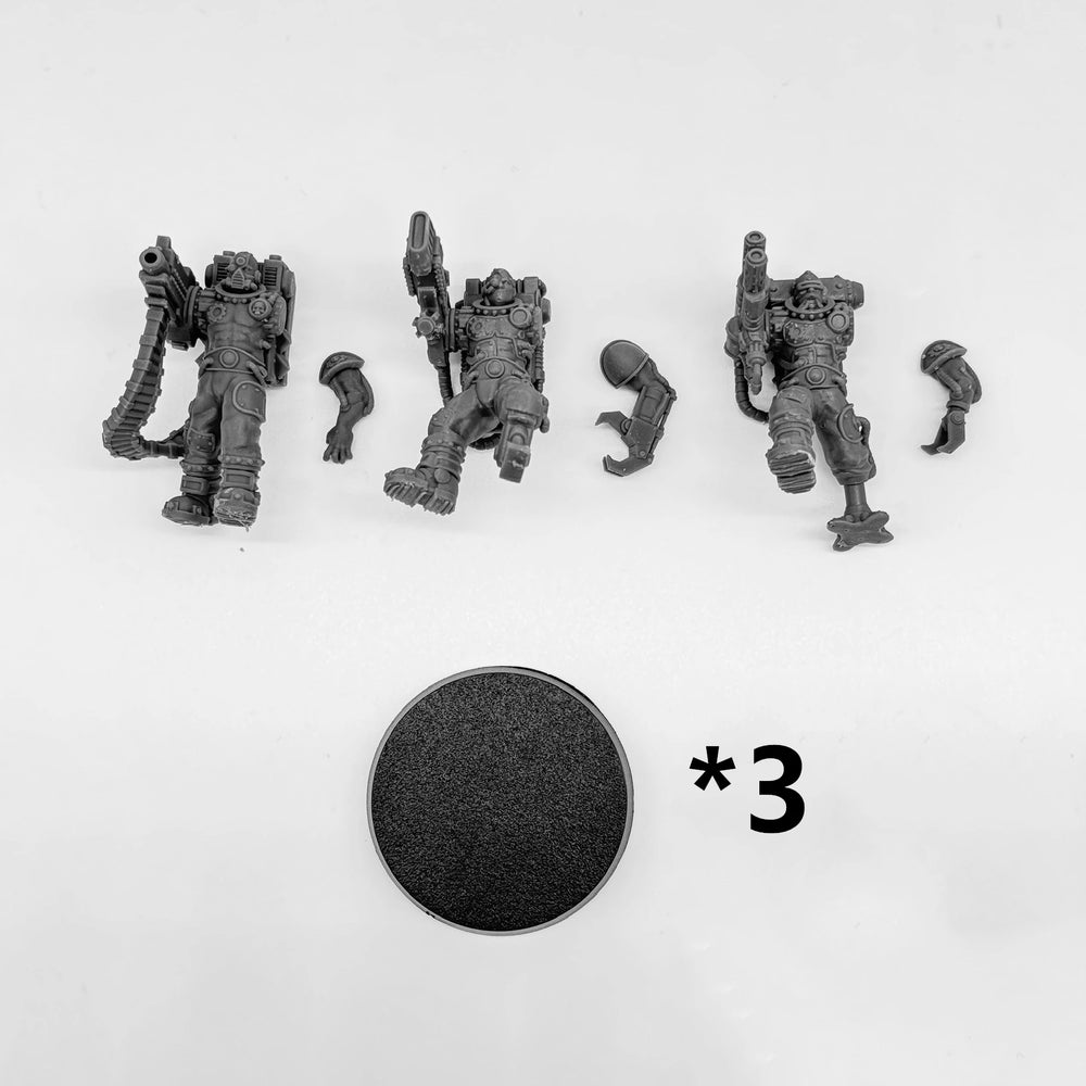 Cyborg Soldiers, 9 Figures, Resin Model Figure Kit, Sci-Fi Theme, Unassembled and Unpainted