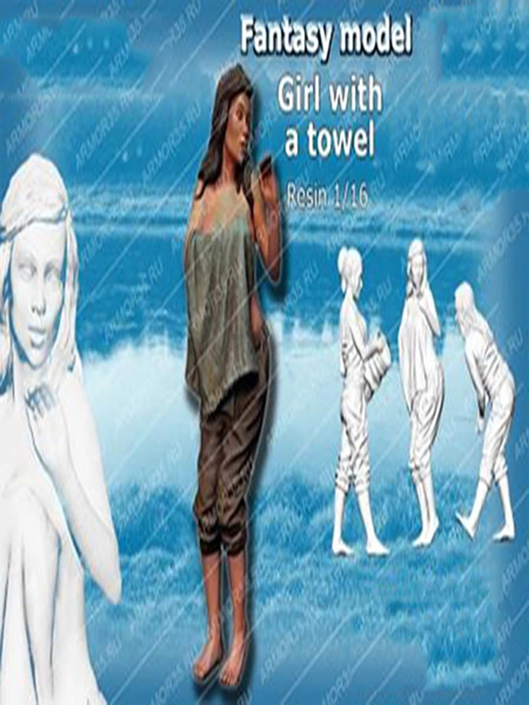 1/16 Female, Resin Model Figure Kit, Fantasy Theme, Unassembled and Unpainted