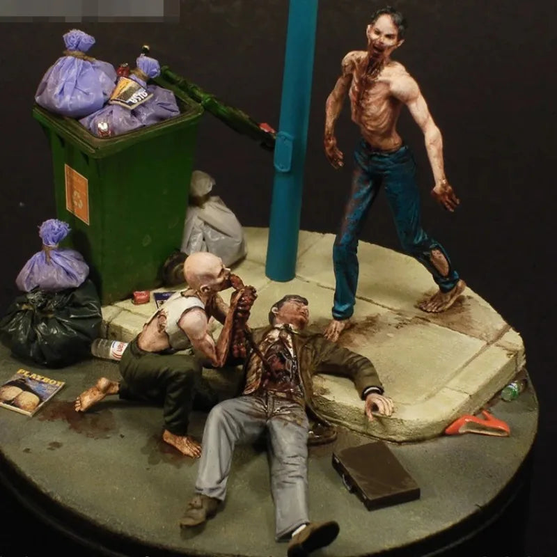 1/35 Zombie Survivors, 8 Figures, Resin Model Diorama Kit, Fantasy Theme, Unassembled and Unpainted
