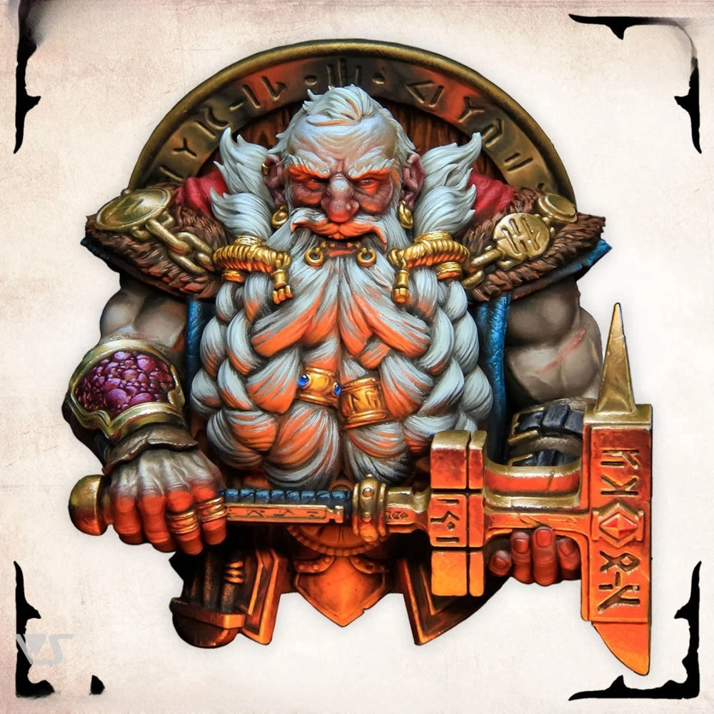 1/10 Dwarf Warrior with Braided Beard and Axes, Resin Model Bust Kit, Fantasy Theme, Unassembled and Unpainted
