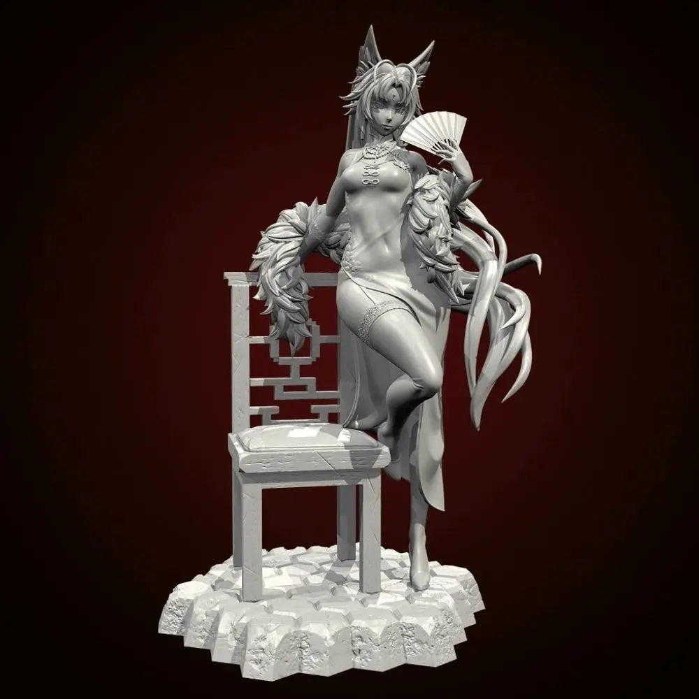 75mm Fox Spirit Demon, Resin Model Figure Kit, Fantasy Theme, Unassembled and Unpainted