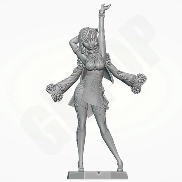 1/24 Warrior with Staff, Resin Model Figure Kit, Anime Theme, Unassembled and Unpainted