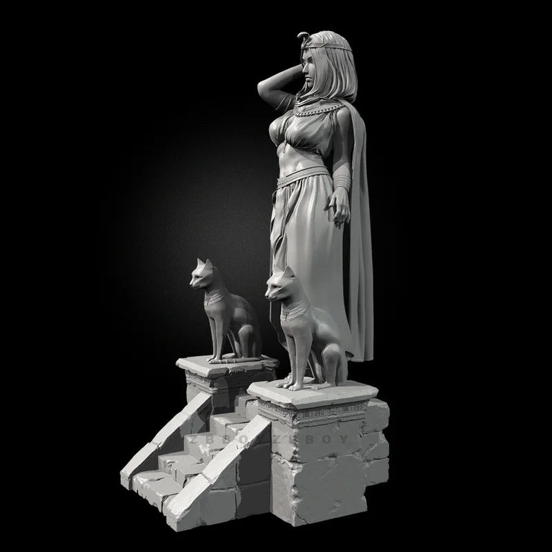 75mm Ancient Queen of Egypt, Resin Model Figure Kit, Unassembled and Unpainted