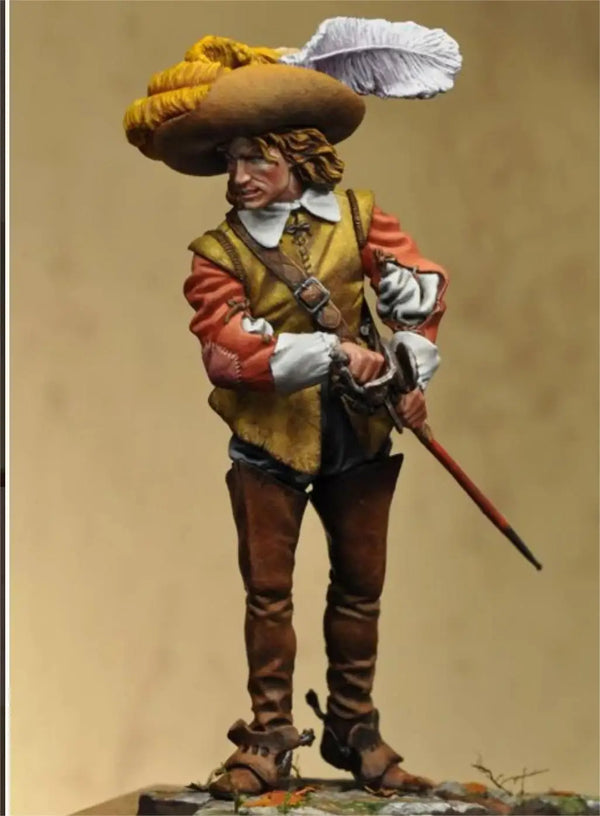 1/24 Napoleonic 18th Century Officer in Tricorn Hat, Resin Model Figure Kit, Unassembled and Unpainted